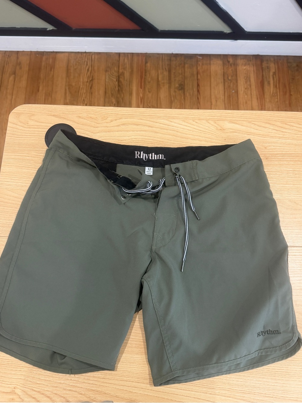 Rhythm. Olive Green Men’s Swim Board Shorts